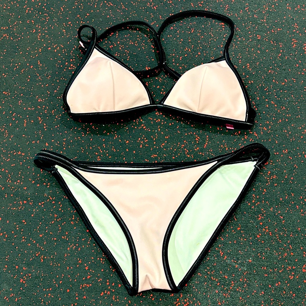 Black and Cream Bikini Set